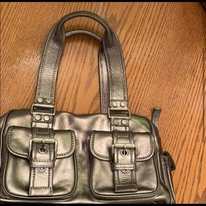 Michael Kors Silver Leather Bag
